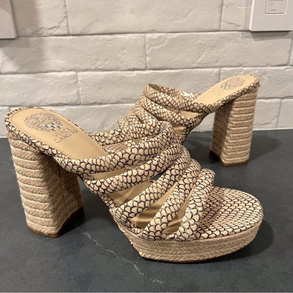 NWT Vince Camuto sz 11 Patrest jute platform heeled sandals - Picture 2 of 13